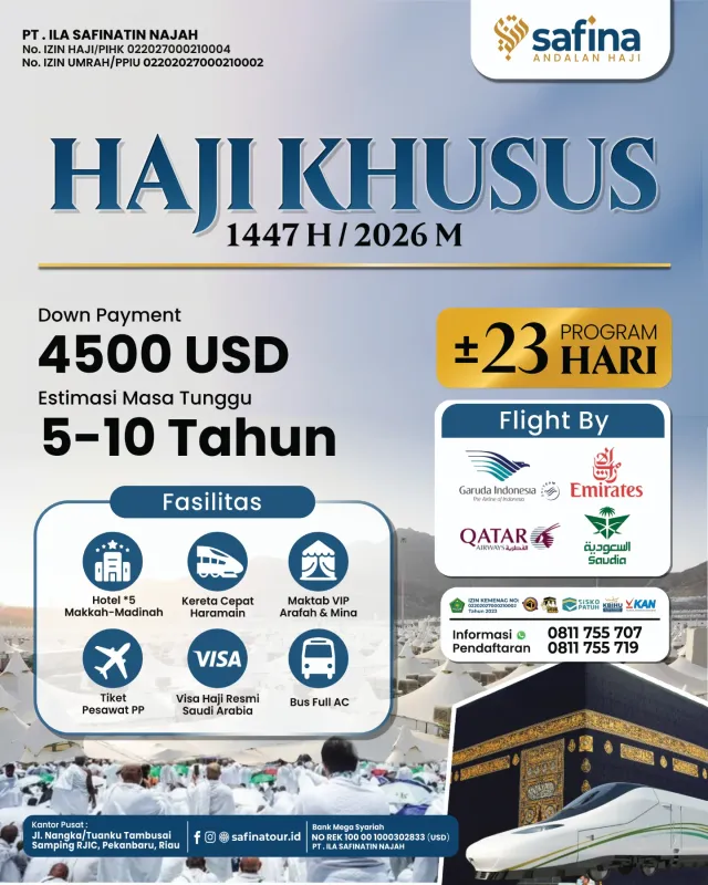 Haji Khusus Fasilitas Eksklusif